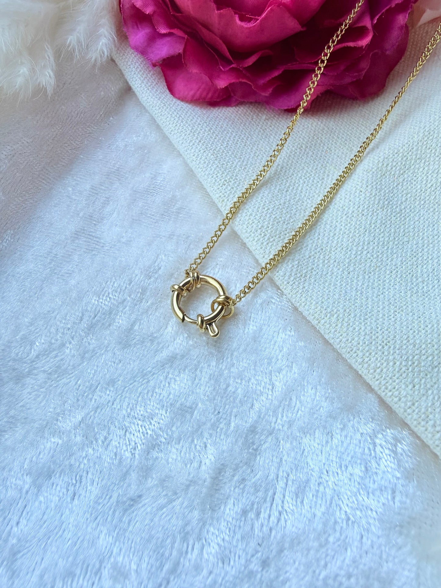 Edelstahlkette mit Wechselanhänger – Charm Kette zum Anhänger wechseln | Gold