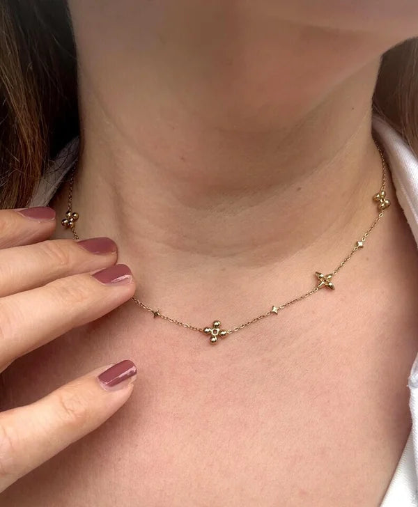 Filigrane silberne Edelstahlkette „Sina“ gold