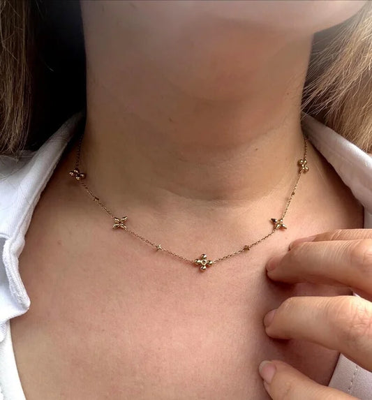 Filigrane silberne Edelstahlkette „Sina“ gold