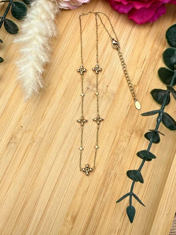 Filigrane silberne Edelstahlkette „Sina“ gold
