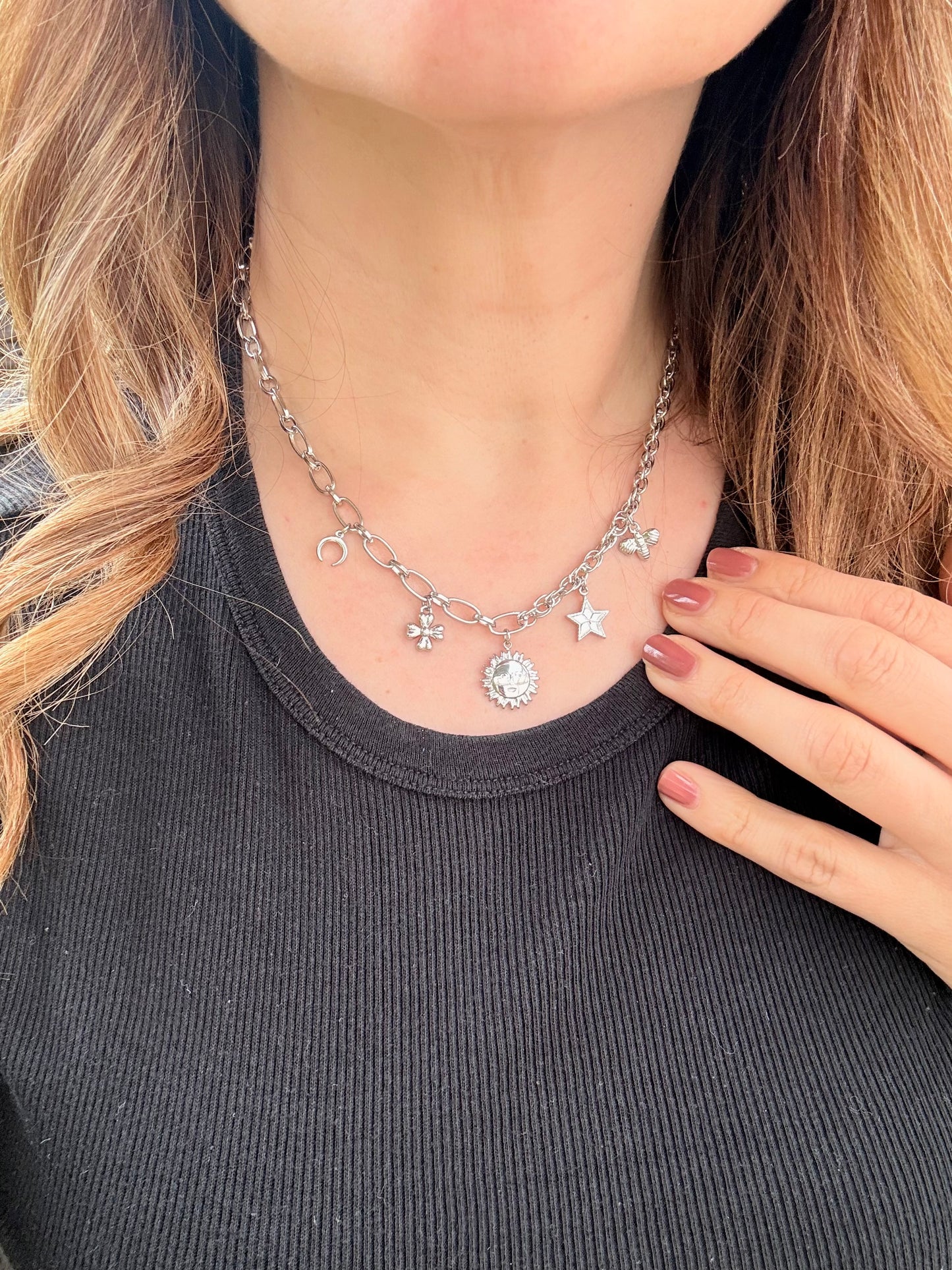 ✨ Edelstahl Charm Kette „Celestial Dream“