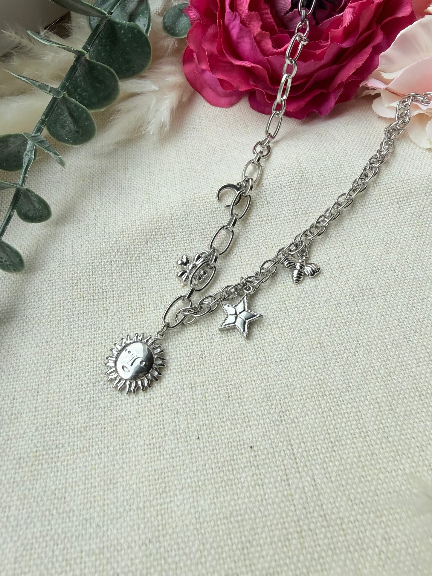 ✨ Edelstahl Charm Kette „Celestial Dream“