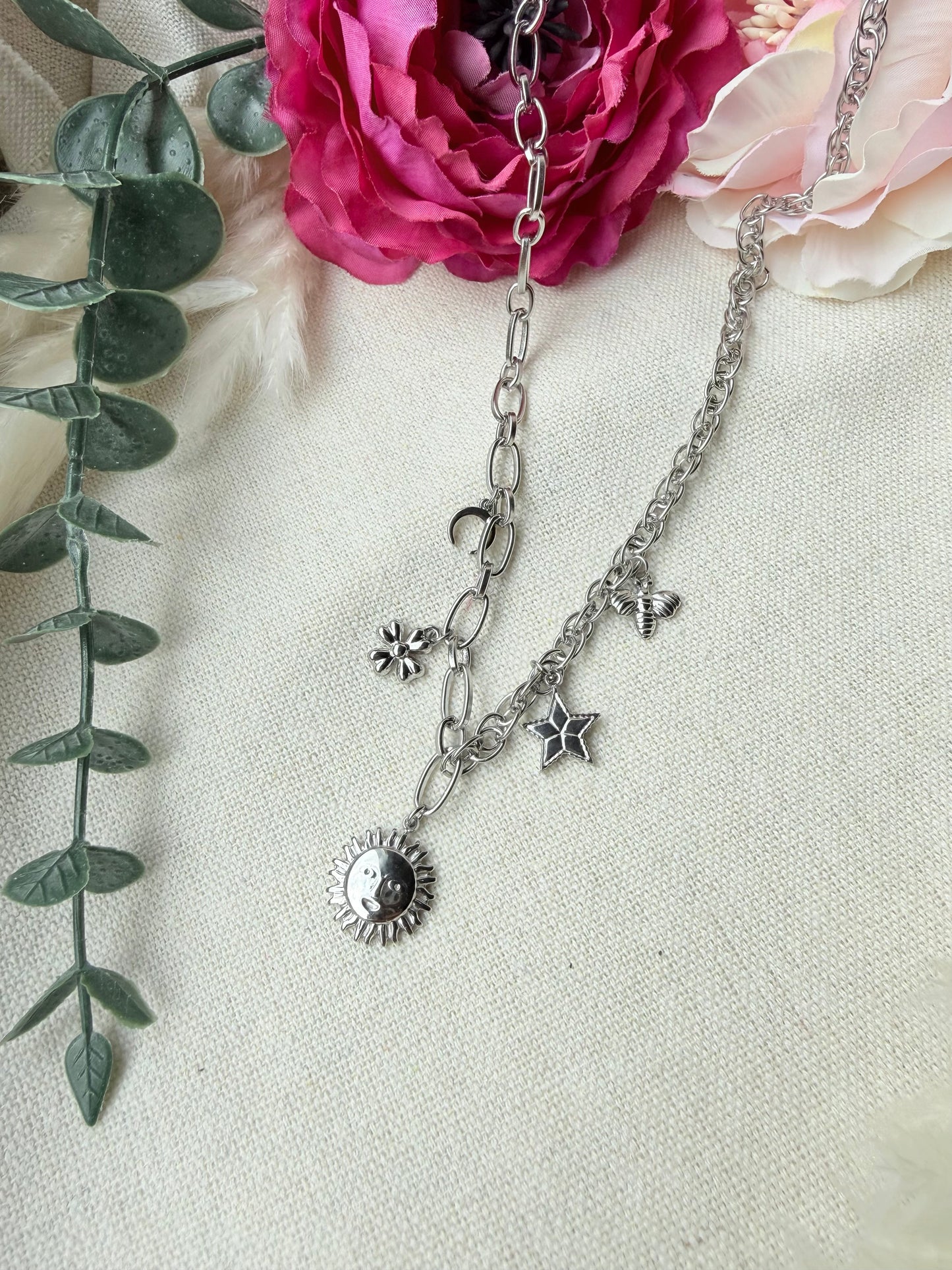 ✨ Edelstahl Charm Kette „Celestial Dream“