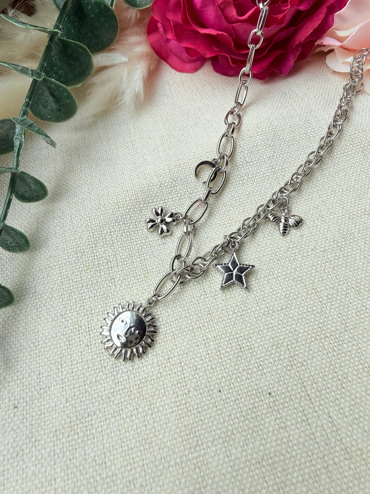 ✨ Edelstahl Charm Kette „Celestial Dream“