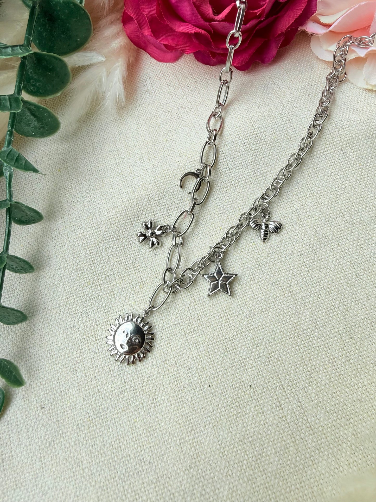 ✨ Edelstahl Charm Kette „Celestial Dream“