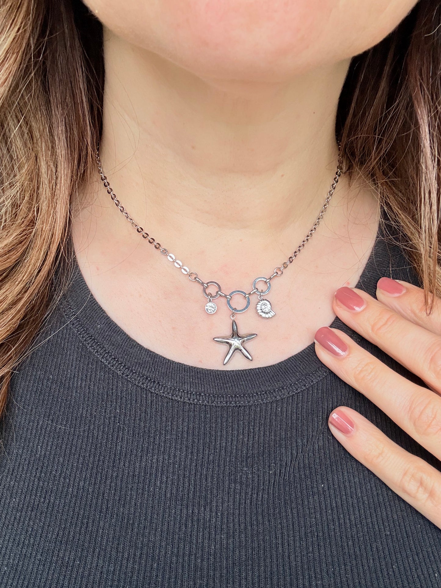 Edelstahlkette mit Seestern Anhänger – Minimalistische Halskette in Silber | Modern & Zeitlos