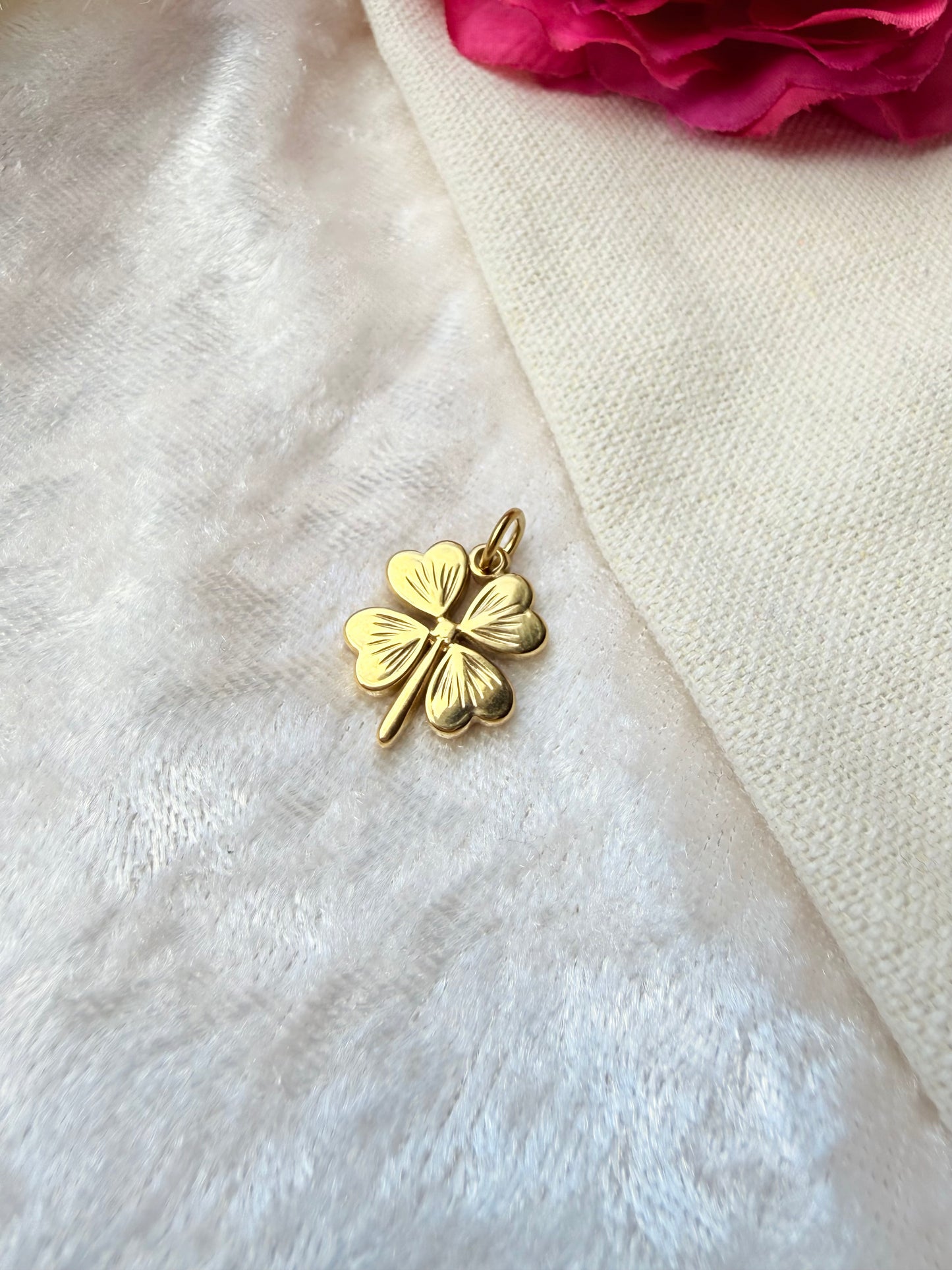 Edelstahl Charm Schmetterling & Kleeblatt Gold | Wechselanhänger