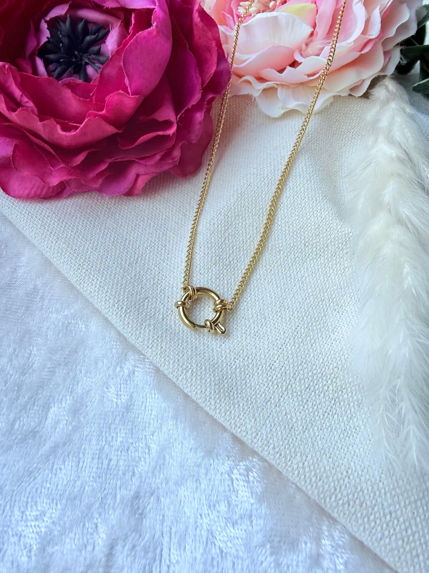 Edelstahlkette mit Wechselanhänger – Charm Kette zum Anhänger wechseln | Gold