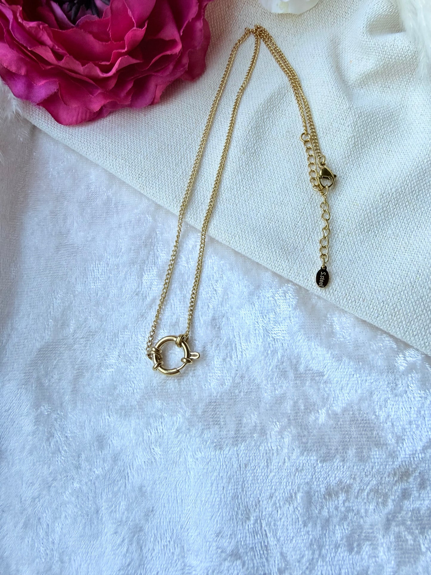Edelstahlkette mit Wechselanhänger – Charm Kette zum Anhänger wechseln | Gold