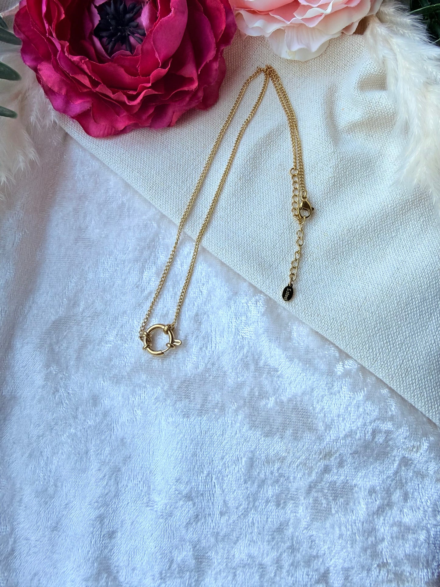 Edelstahlkette mit Wechselanhänger – Charm Kette zum Anhänger wechseln | Gold