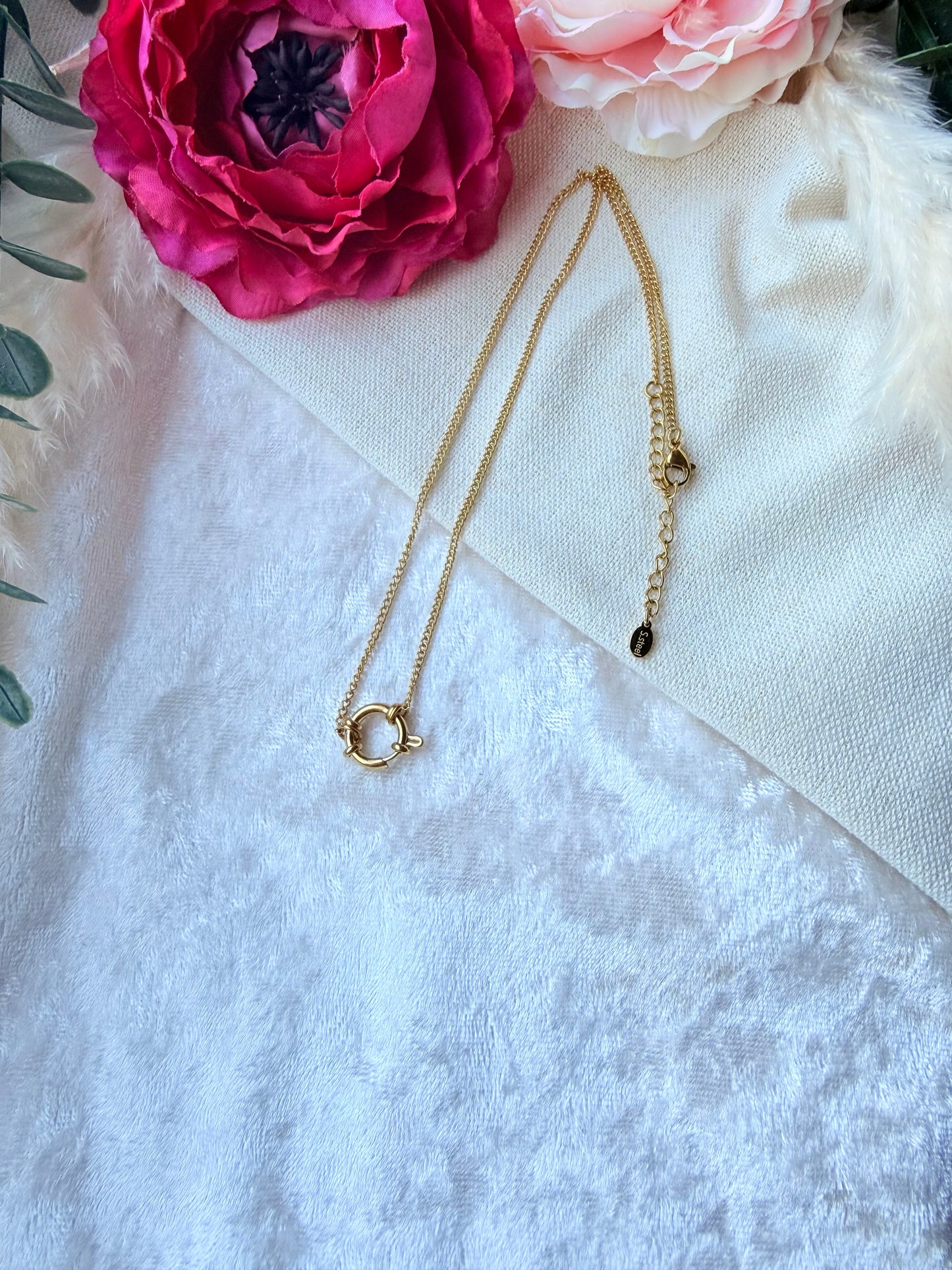 Edelstahlkette mit Wechselanhänger – Charm Kette zum Anhänger wechseln | Gold