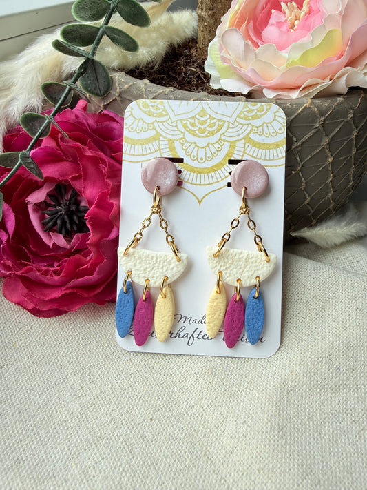 Bunte Polymer Clay Ohrringe mit Edelstahl "Bohi"
