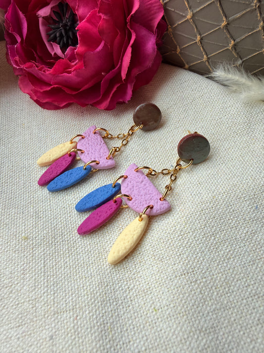 Bunte Polymer Clay Ohrringe mit Edelstahl "Bohi II"