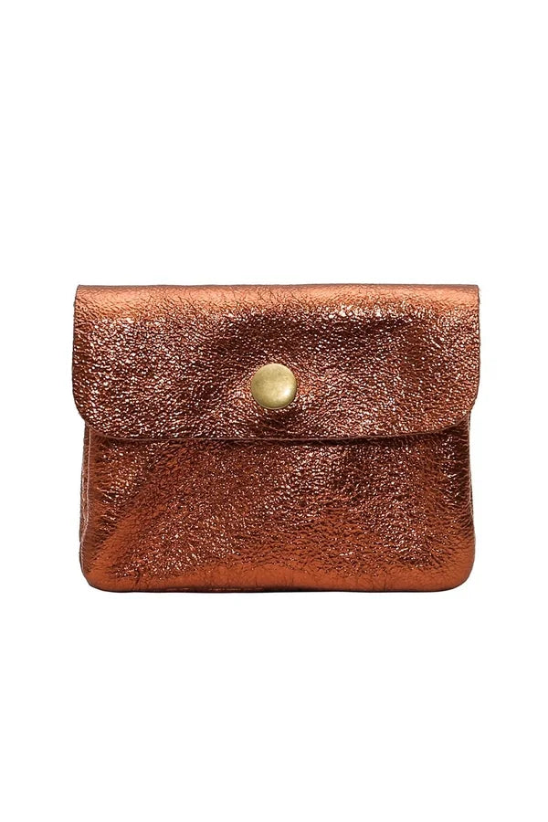 Kleines Lederportemonnaie Metallic "Sina"