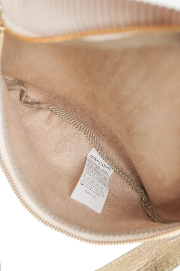 Gürteltasche aus Samtstoff Ecru — Ecru