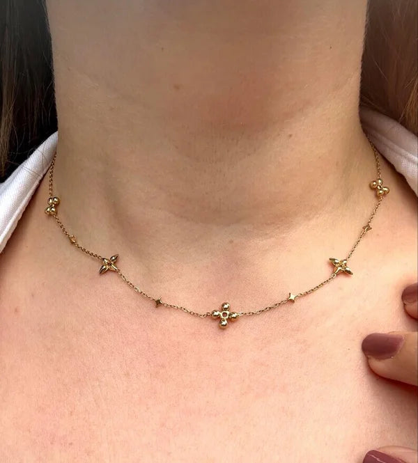 Filigrane silberne Edelstahlkette „Sina“ gold