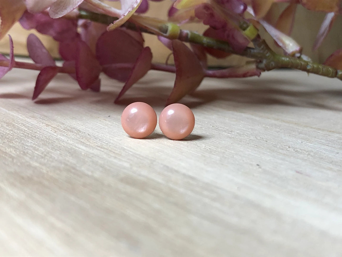 Polaris Ohrstecker Peach 7 mm – Edelstahl Damen Ohrringe