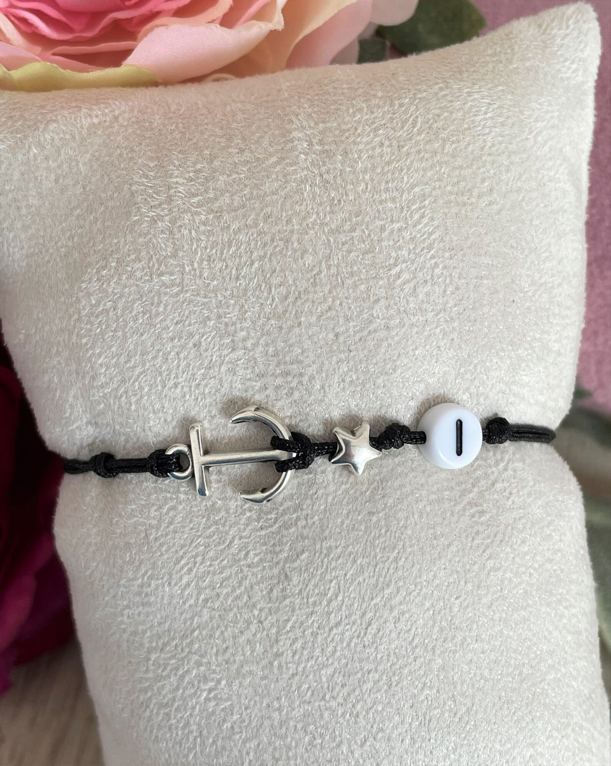 Filigranes personalisiertes Buchstaben Armband mit Anker und Stern, Armband mit Initialen, Individual, Artikel Nr.Fili-0022