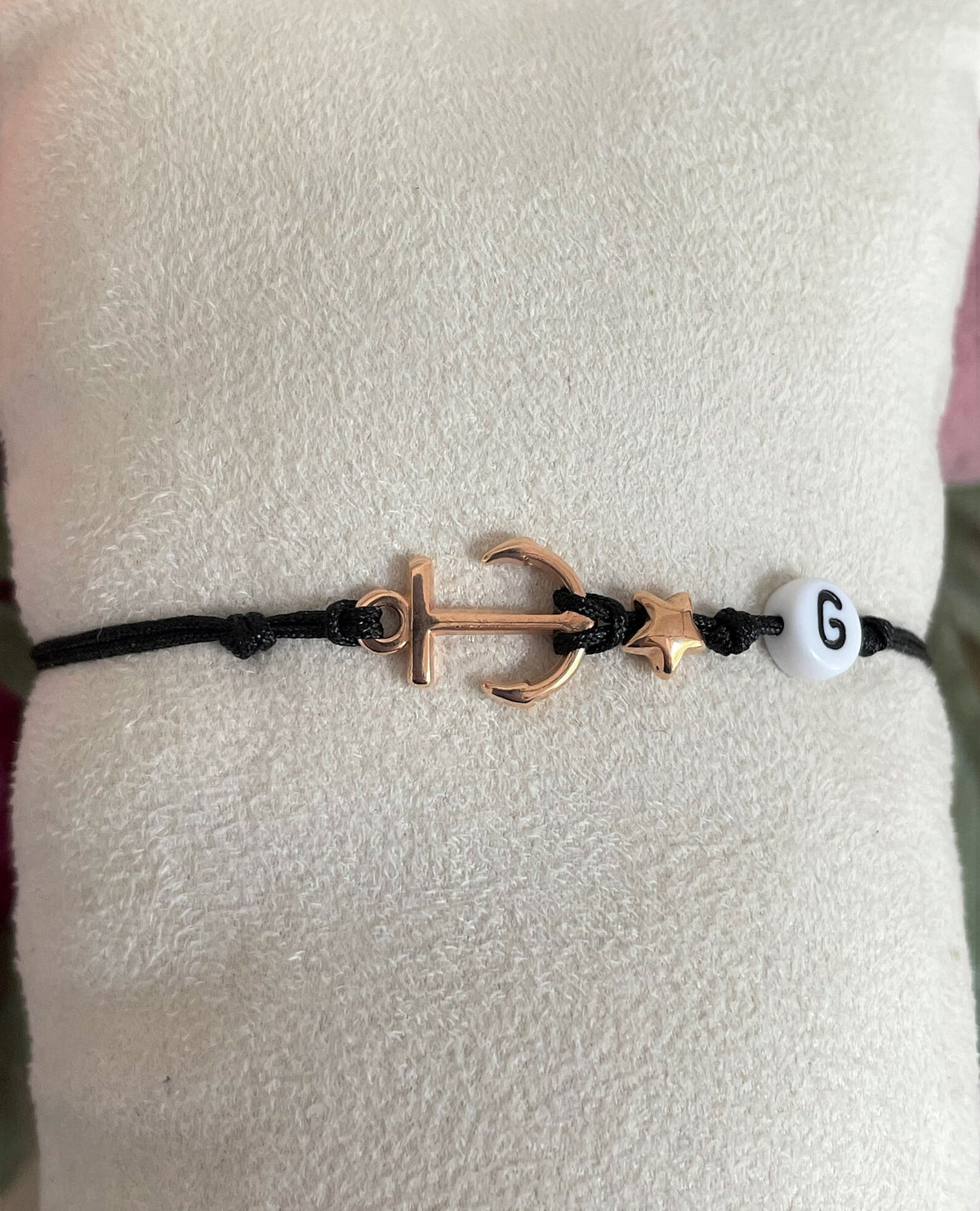 Filigranes personalisiertes Buchstaben Armband mit Anker und Stern, Armband mit Initialen, Individual, Artikel Nr.Fili-0022