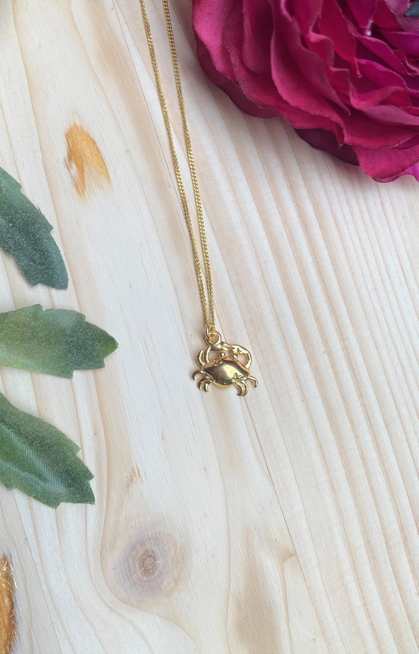 925 Silberkette mit Krebs Anhänger – Sternzeichen Kette in Silber, Gold oder Roségold