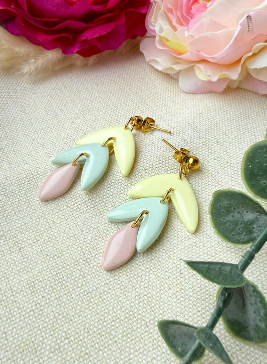 Handgefertigte Polymer Clay Ohrringe in Pastell | Statement Ohrringe "Frühlingszauber"