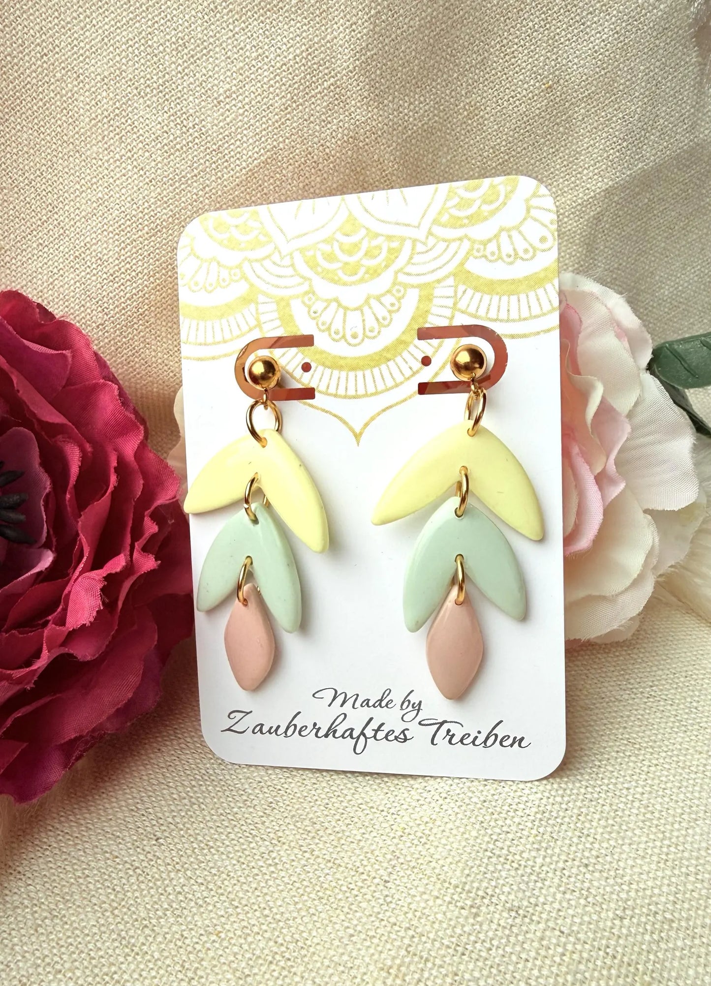 Handgefertigte Polymer Clay Ohrringe in Pastell | Statement Ohrringe "Frühlingszauber"