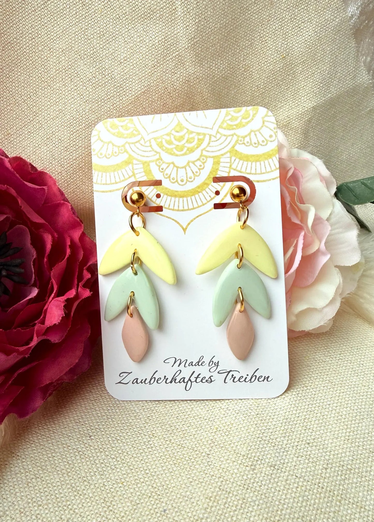 Handgefertigte Polymer Clay Ohrringe in Pastell | Statement Ohrringe "Frühlingszauber"