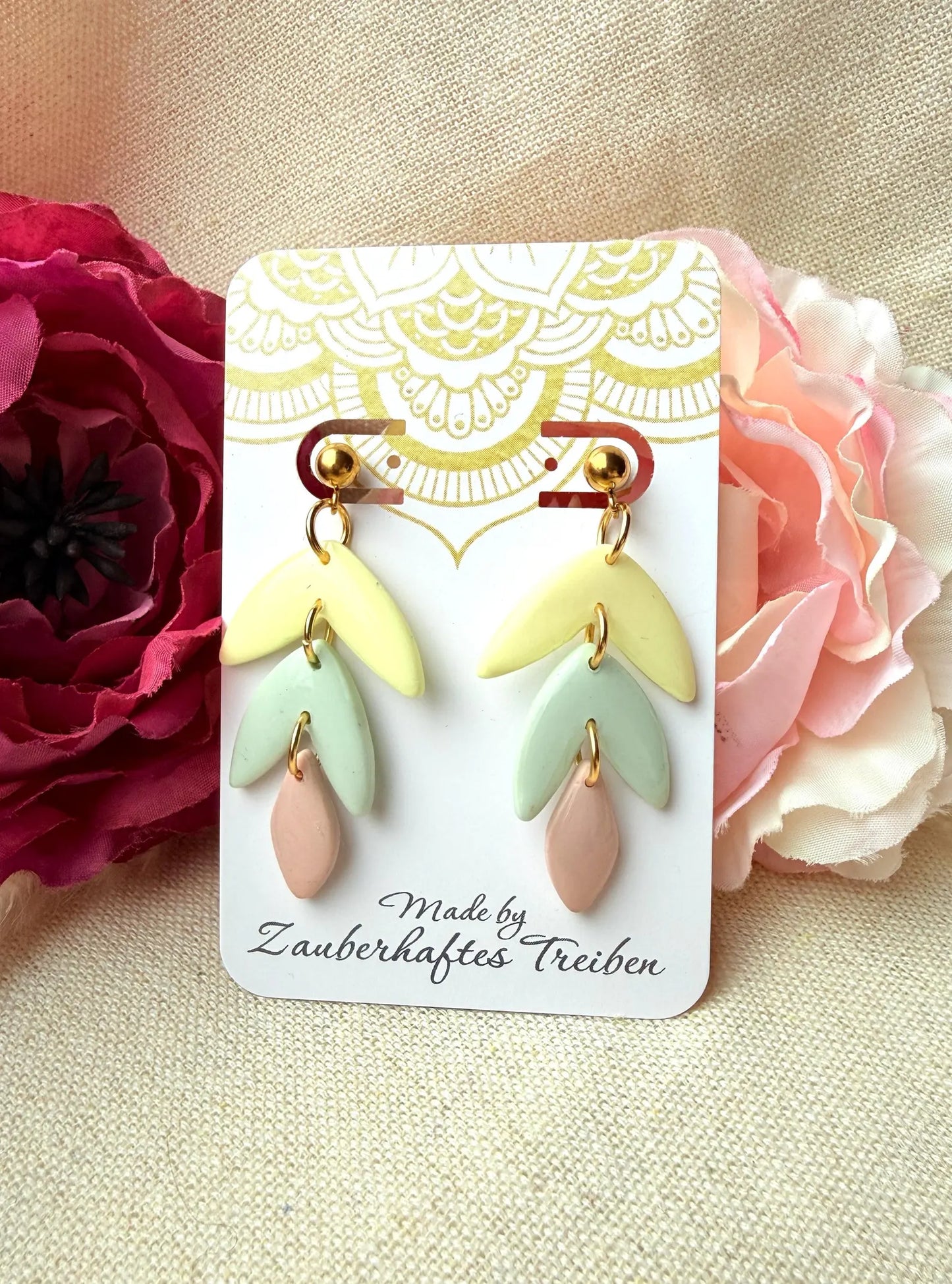 Handgefertigte Polymer Clay Ohrringe in Pastell | Statement Ohrringe "Frühlingszauber"
