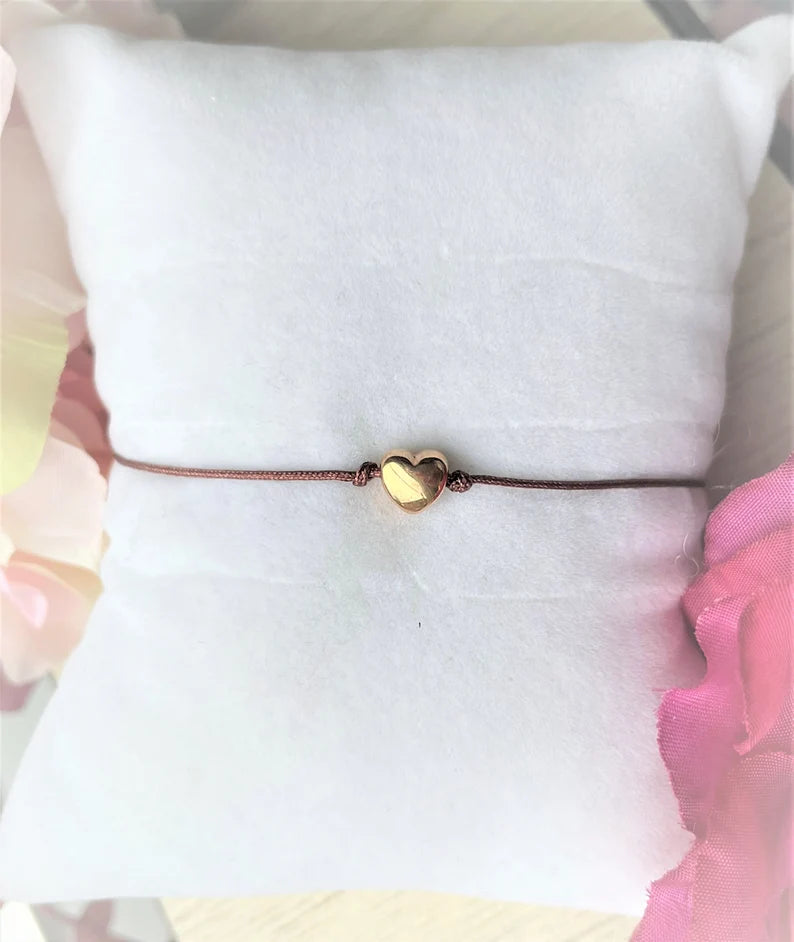 Filigranes Herz Armband versilbert oder vergoldet – Verstellbares Damenarmband mit Herz