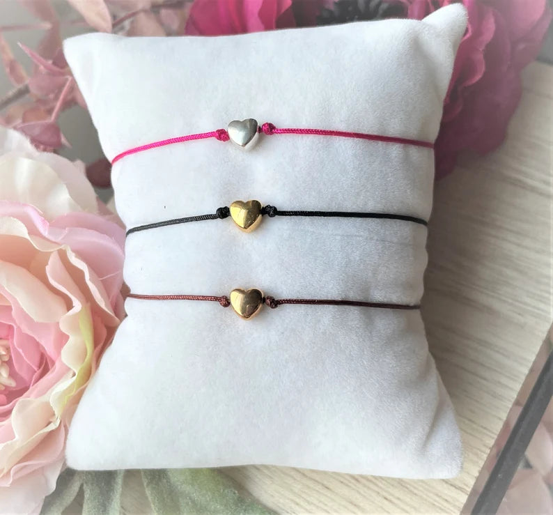 Filigranes Herz Armband versilbert oder vergoldet – Verstellbares Damenarmband mit Herz