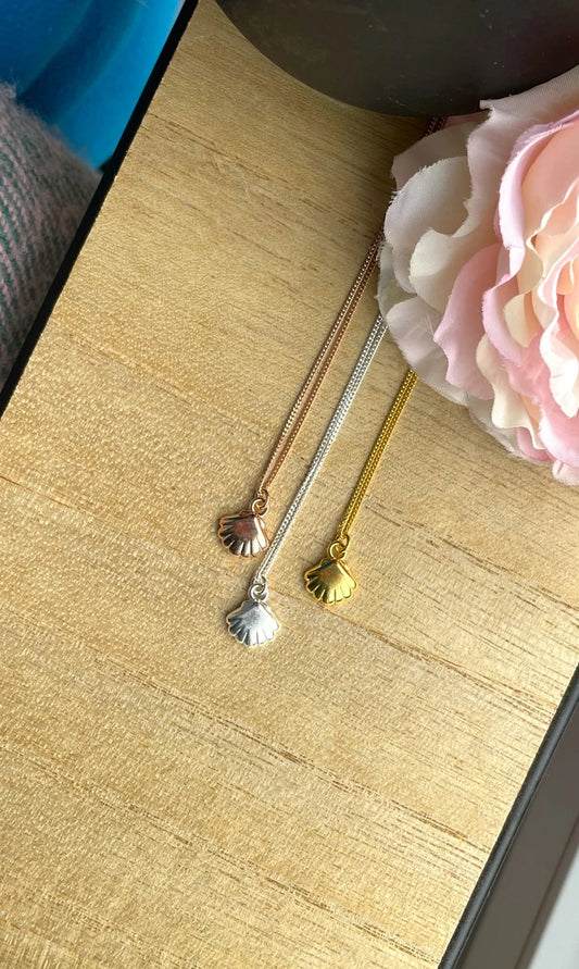 925 Silberkette mit Herzmuschel-Anhänger – Damenkette in Silber, Gold & Roségold