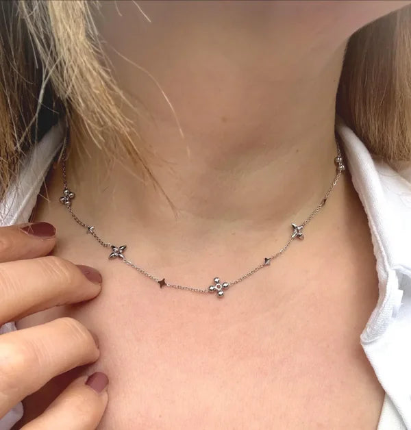 Filigrane silberne Edelstahlkette „Sina“ Silber