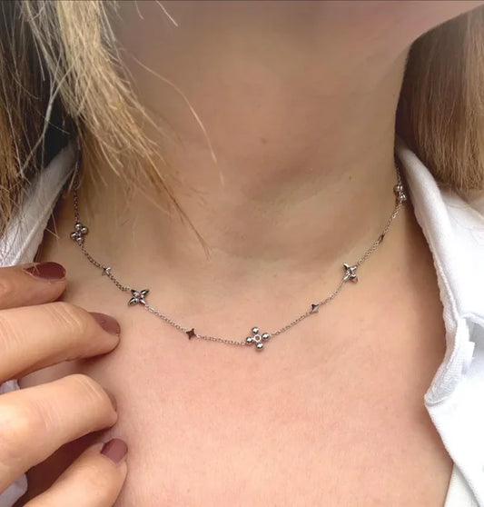 Filigrane silberne Edelstahlkette „Sina“ Silber