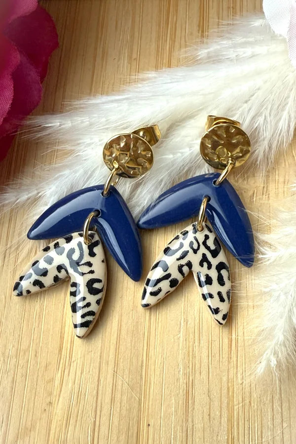 Handgemachte Statement-Ohrringe – Handgemachte Statement-Ohrringe – Blau & Leo