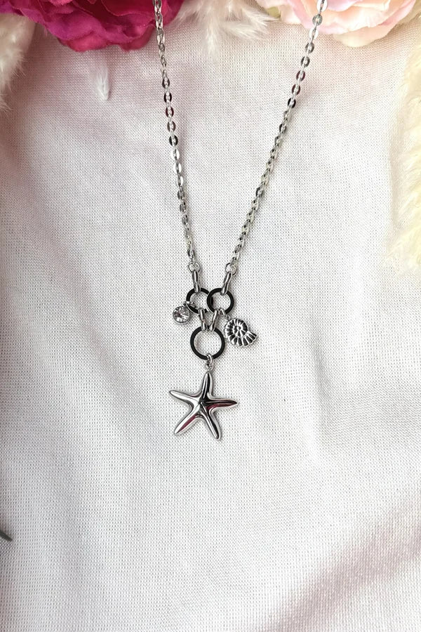 Edelstahlkette mit Seestern Anhänger – Minimalistische Halskette in Silber | Modern & Zeitlos