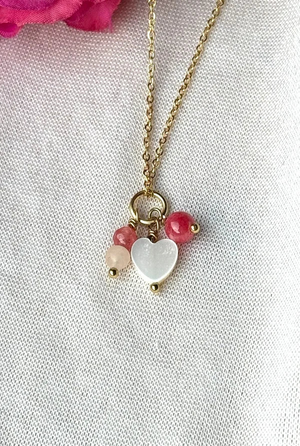 Herz Schmuckset "pink Rosi" aus goldenem Edelstahl – zart, romantisch & zeitlos