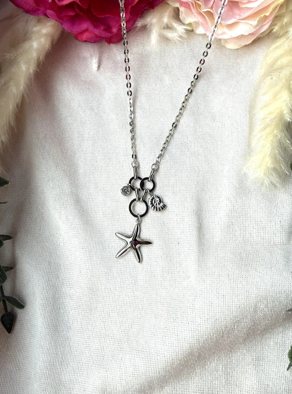 Edelstahlkette mit Seestern Anhänger – Minimalistische Halskette in Silber | Modern & Zeitlos