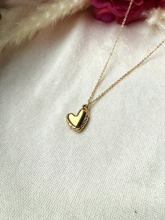 Edelstahlkette mit Herzanhänger gold