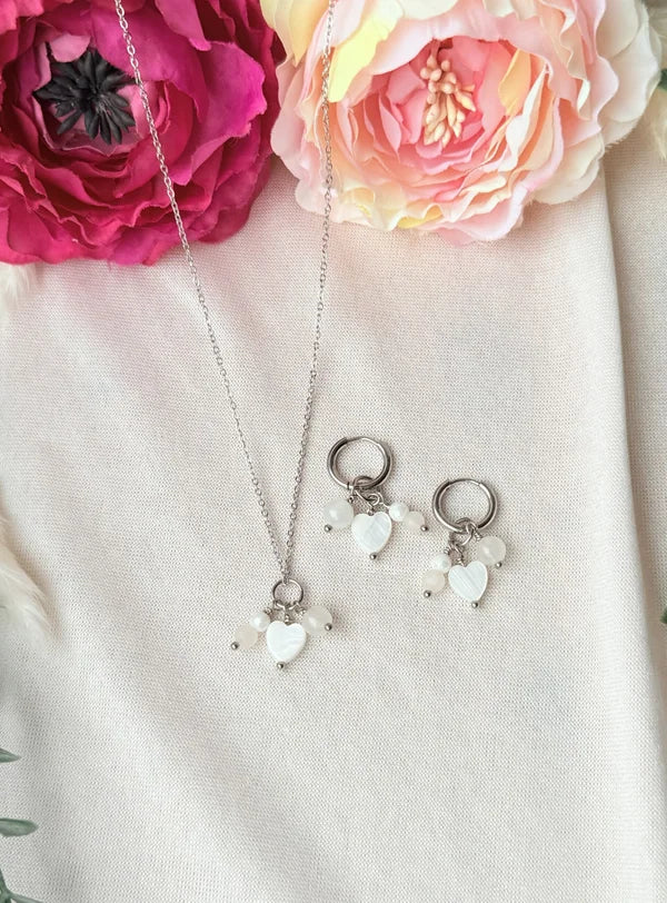 Herz Schmuckset "creme Rosi" aus Edelstahl – zart, romantisch & zeitlos