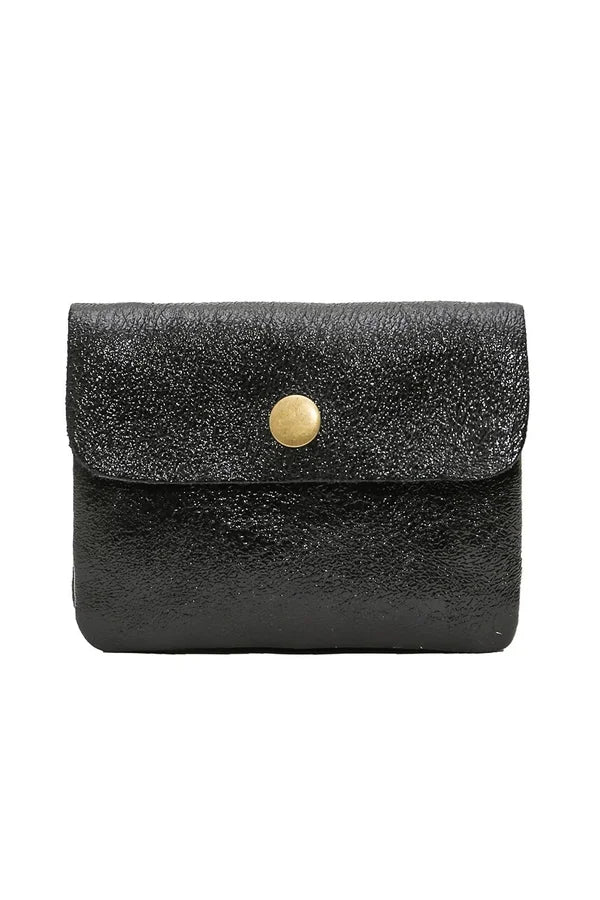 Kleines Lederportemonnaie Metallic "Sina"