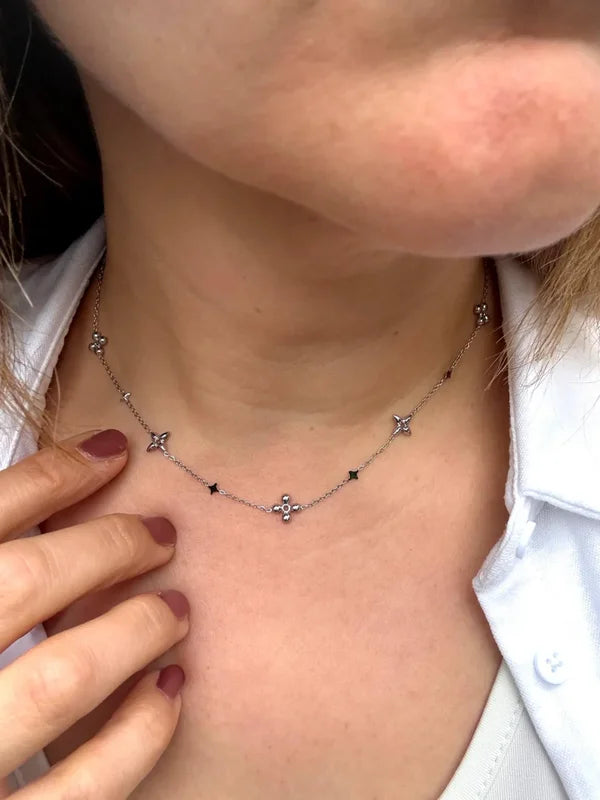 Filigrane silberne Edelstahlkette „Sina“ Silber