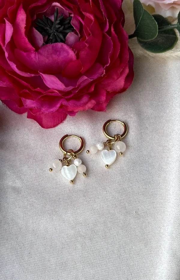 Herz Schmuckset "creme Rosi" aus goldenem Edelstahl – zart, romantisch & zeitlos