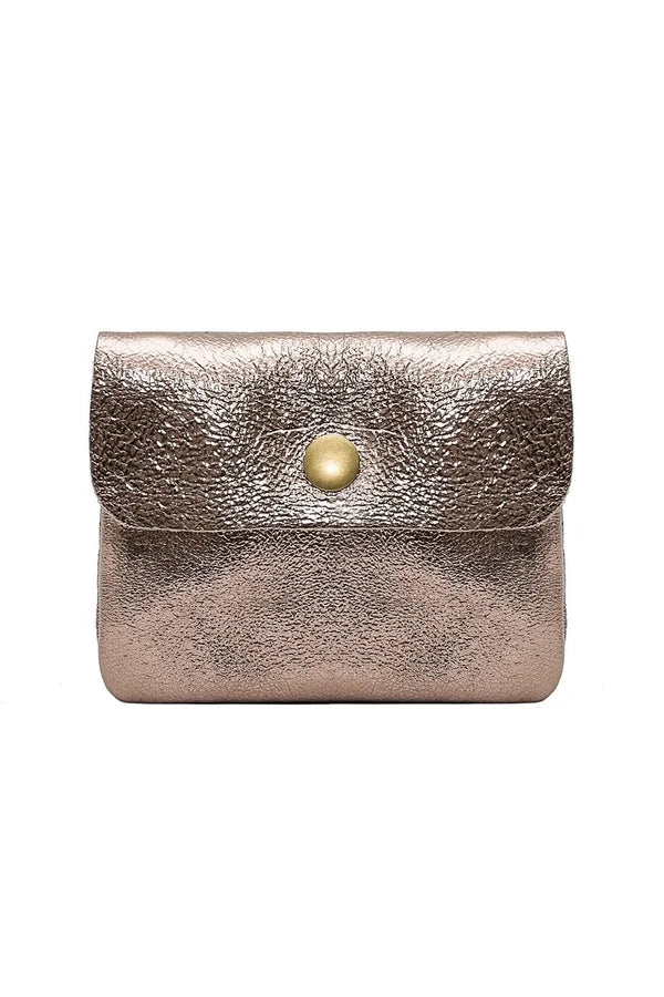 Kleines Lederportemonnaie Metallic "Sina"